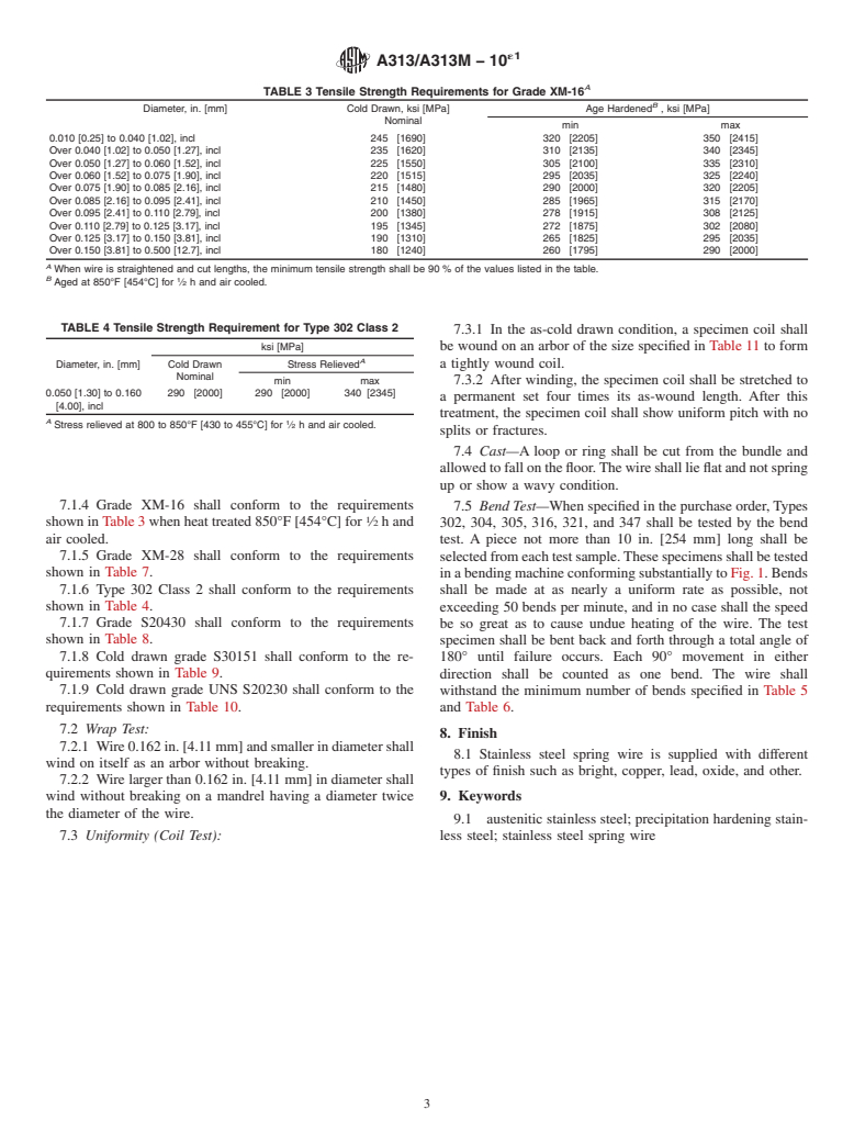 ASTM A313/A313M-10e1 - Standard Specification for Stainless Steel Spring Wire