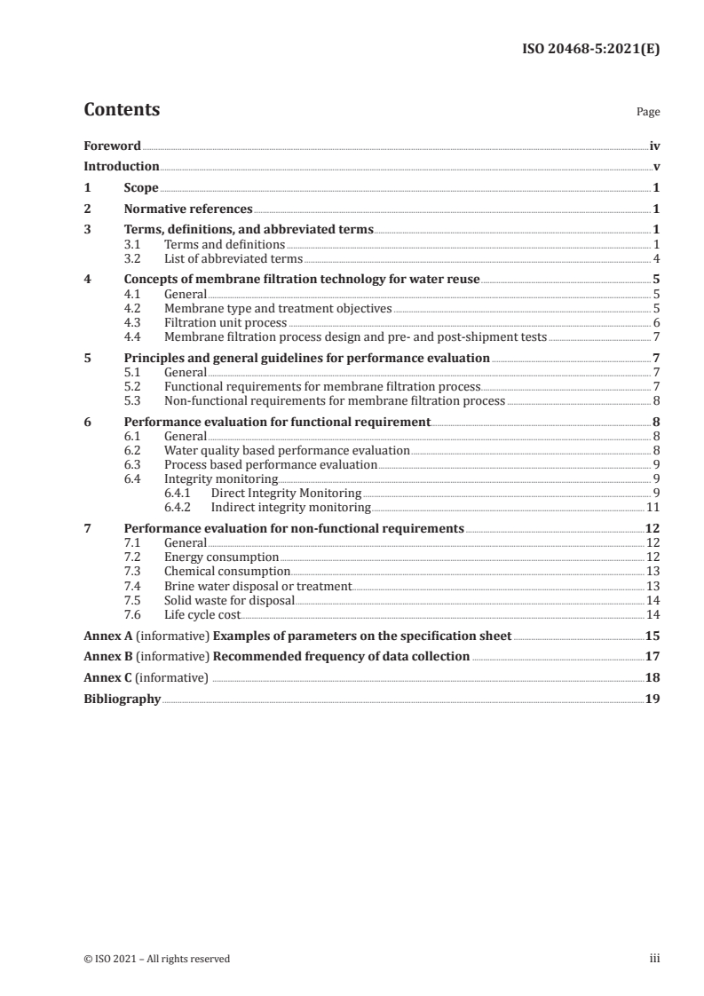 ISO 20468-5:2021 - Guidelines for performance evaluation of treatment technologies for water reuse systems — Part 5: Membrane filtration
Released:6/29/2021