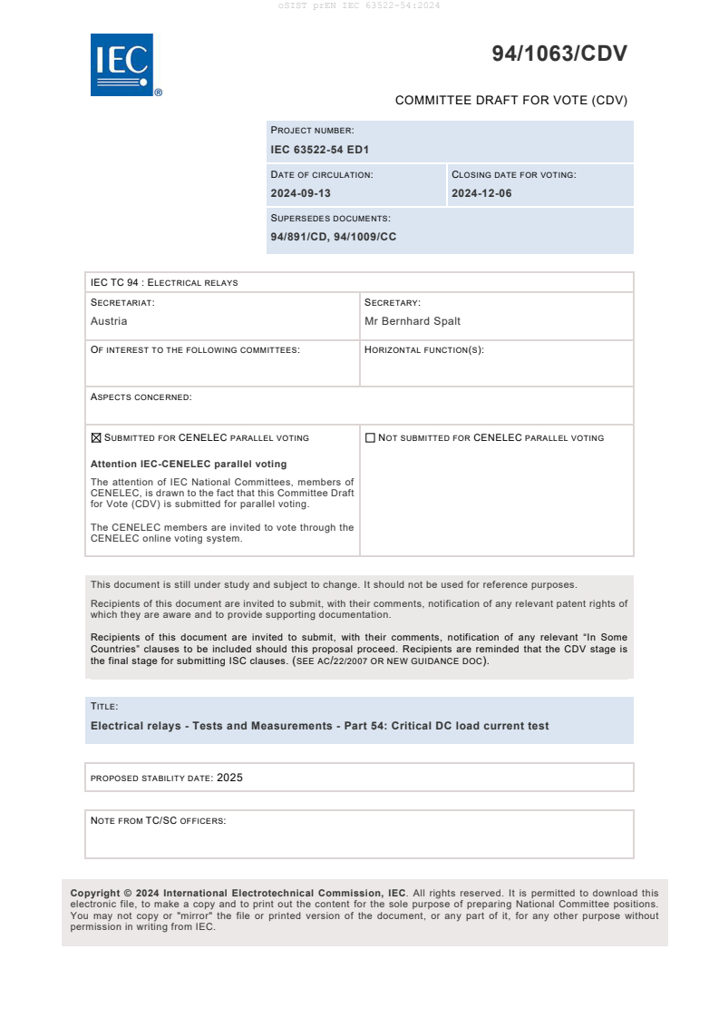 prEN IEC 63522-54:2024