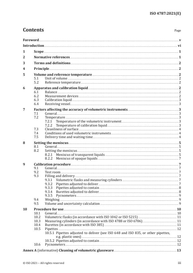 ISO 4787:2021 - Laboratory glass and plastic ware -- Volumetric instruments -- Methods for testing of capacity and for use