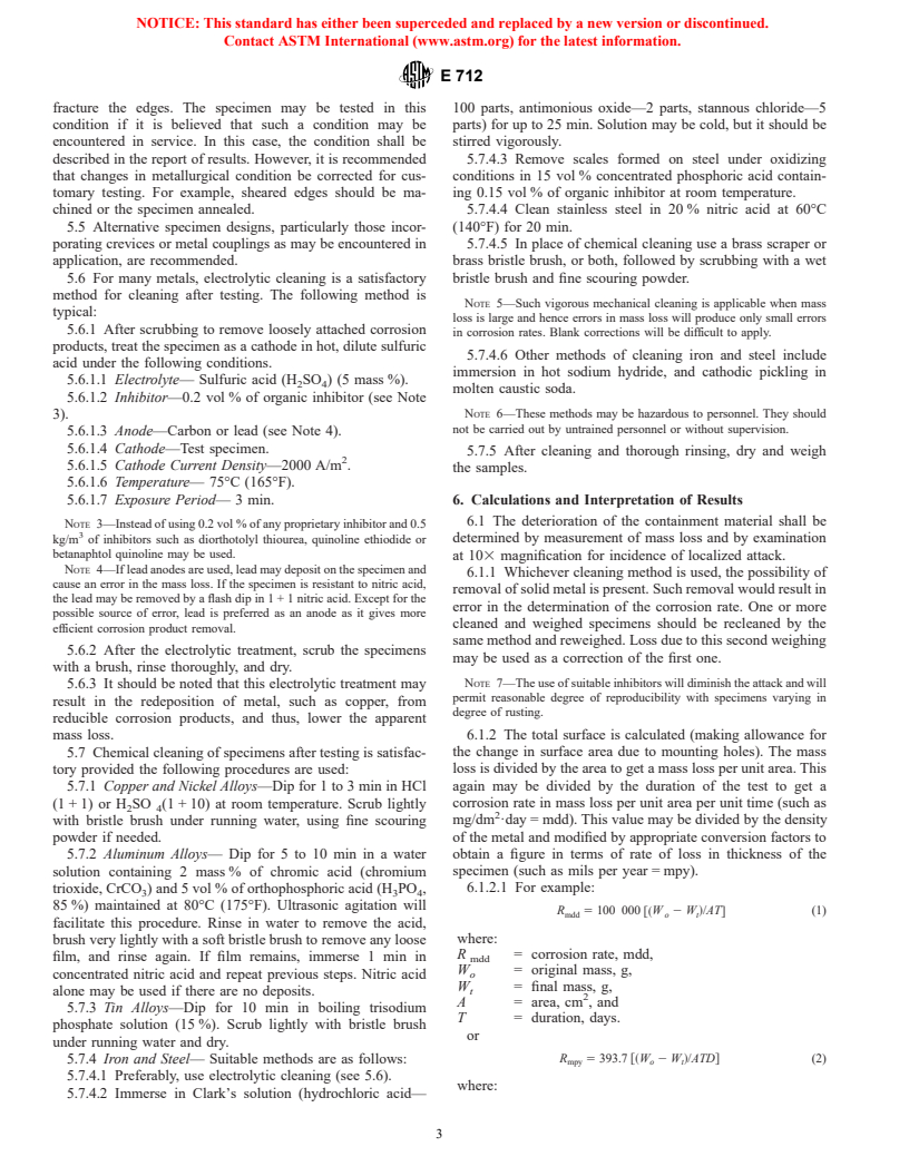 ASTM E712-80(1996) - Standard Practice for Laboratory Screening of Metallic Containment Materials for Use With Liquids in Solar Heating and Cooling Systems