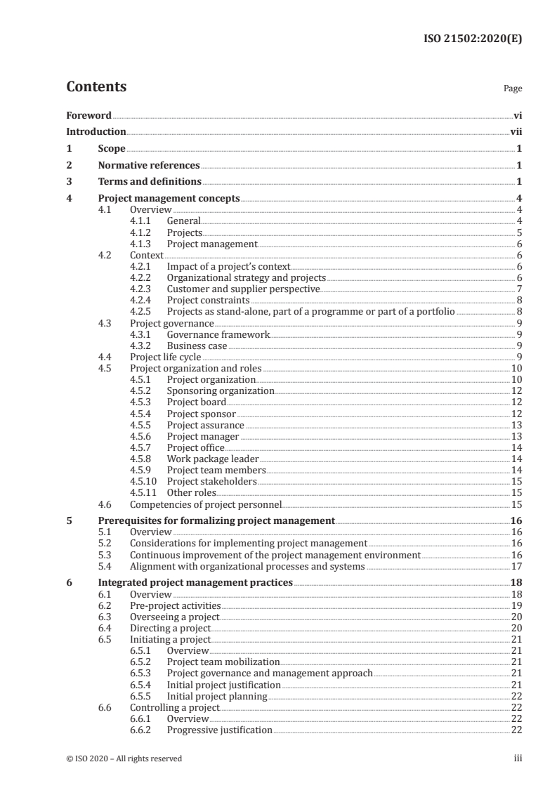 ISO 21502:2020 ISO 21502:2020 - Project, programme and portfolio management — Guidance on project management
Released:12/22/2020