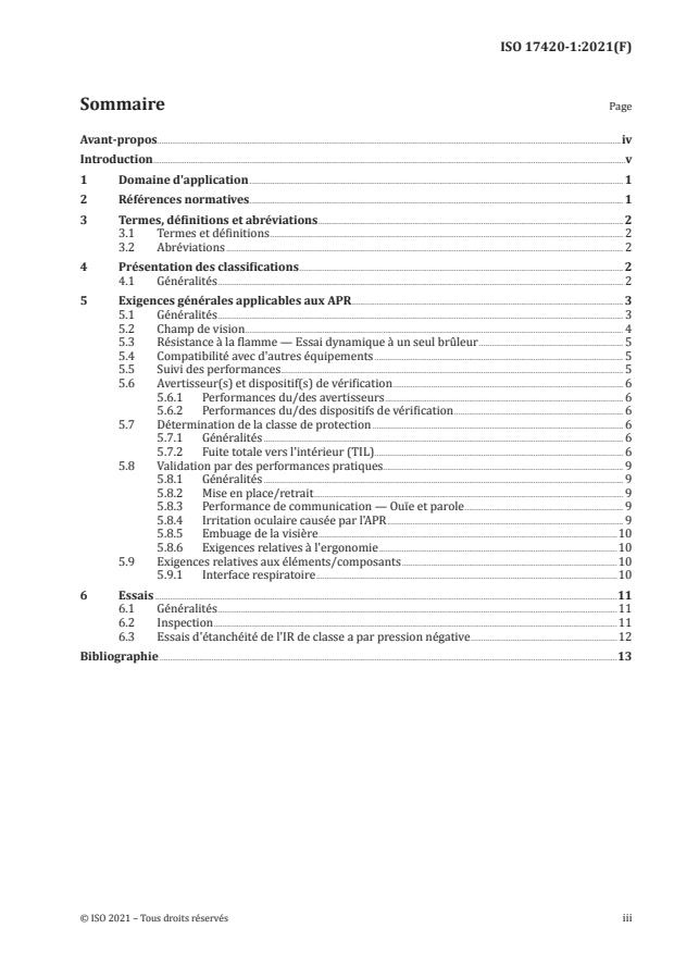 ISO 17420-1:2021 - Appareils de protection respiratoire -- Exigences de performances