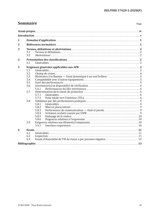 ISO/FDIS 17420-1 - Appareils de protection respiratoire -- Exigences de performances