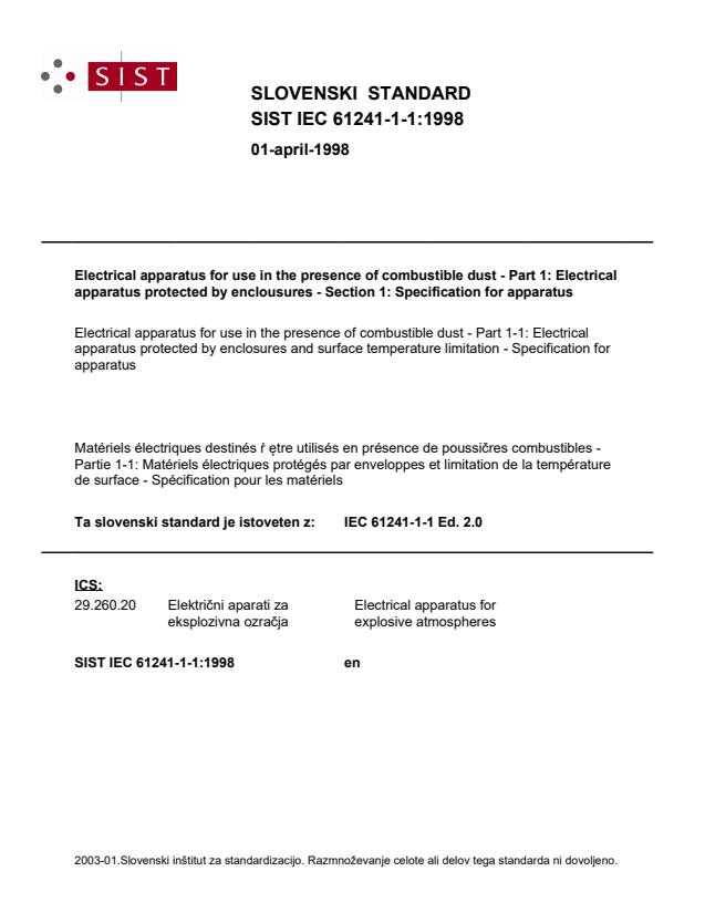 IEC 61241-1-1:1998