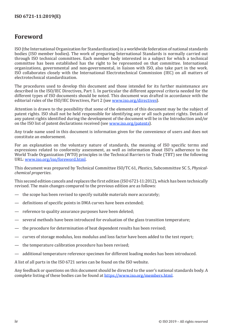 ISO 6721-11:2019 ISO 6721-11:2019 - Plastics — Determination of dynamic mechanical properties — Part 11: Glass transition temperature
Released:5/29/2019 - Page 4 preview