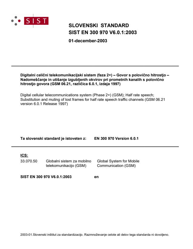SIST EN 300 970 V6.0.1:2003