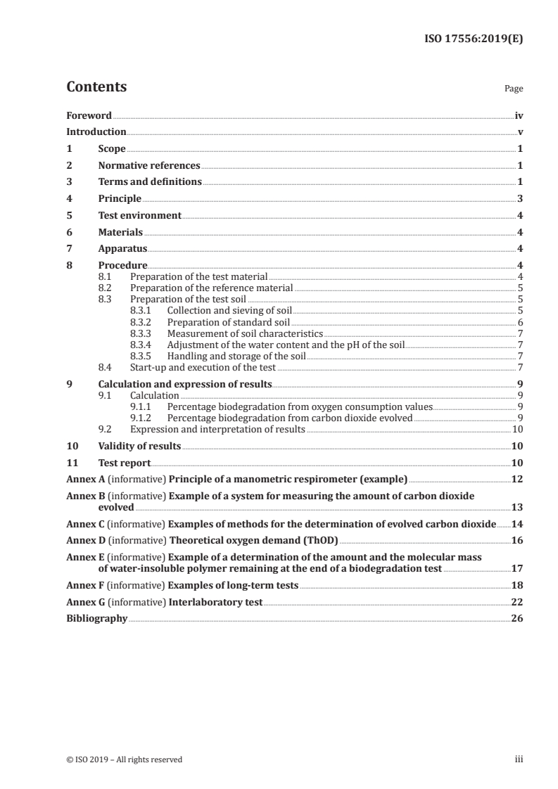 ISO 17556:2019 - Plastics — Determination of the ultimate aerobic biodegradability of plastic materials in soil by measuring the oxygen demand in a respirometer or the amount of carbon dioxide evolved
Released:4/30/2019