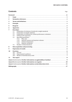 ISO 16014-3:2019 - Plastics — Determination of average molecular weight and molecular weight distribution of polymers using size-exclusion chromatography — Part 3: Low-temperature method
Released:5/15/2019 - Page 3 preview
