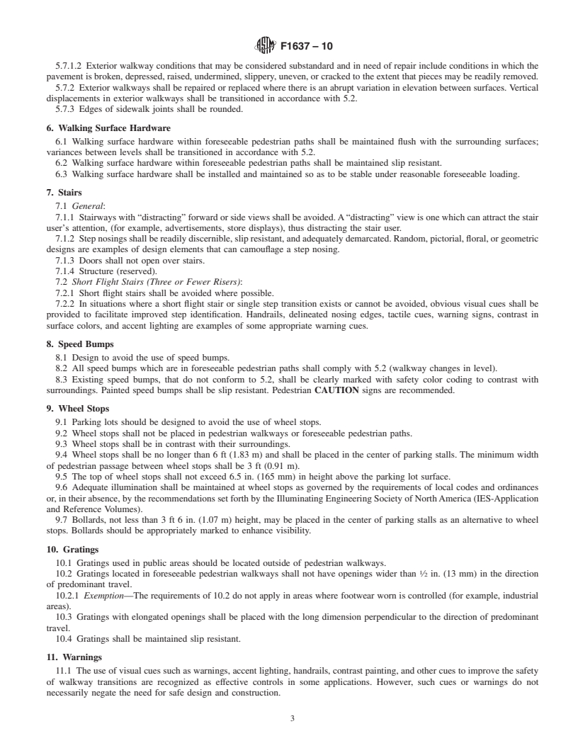 REDLINE ASTM F1637-10 - Standard Practice for  Safe Walking Surfaces