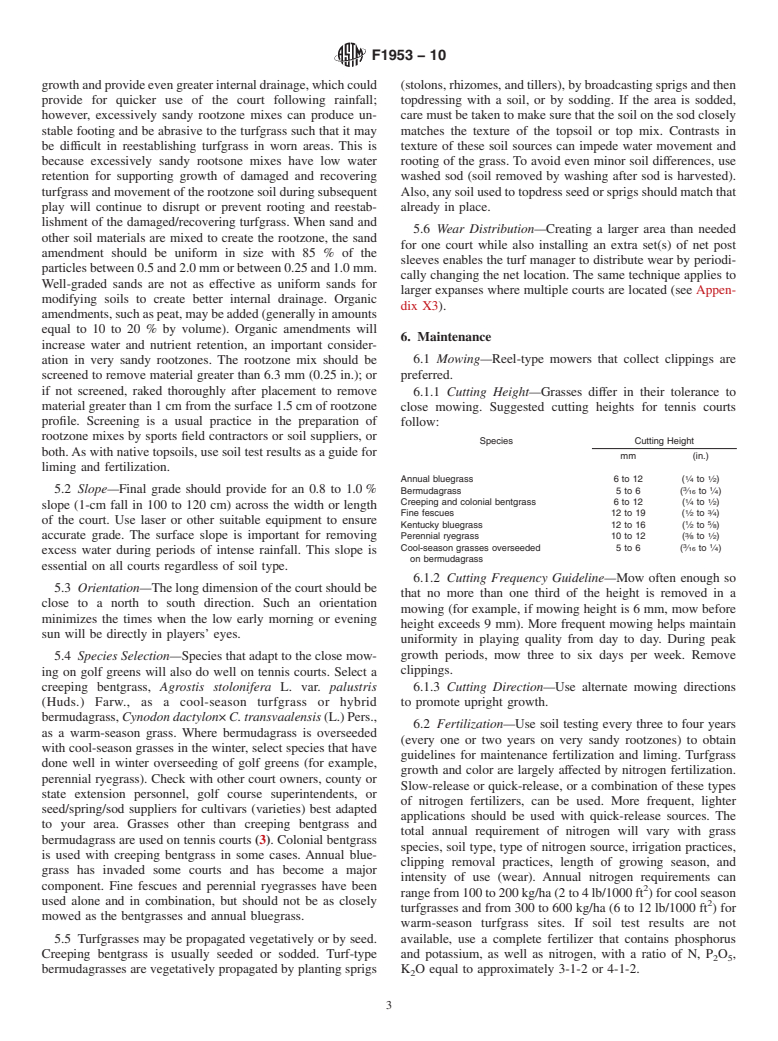 ASTM F1953-10 - Standard Guide for Construction and Maintenance of Grass Tennis Courts