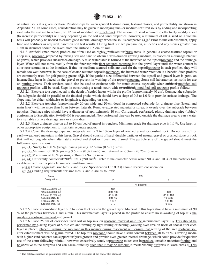 REDLINE ASTM F1953-10 - Standard Guide for Construction and Maintenance of Grass Tennis Courts