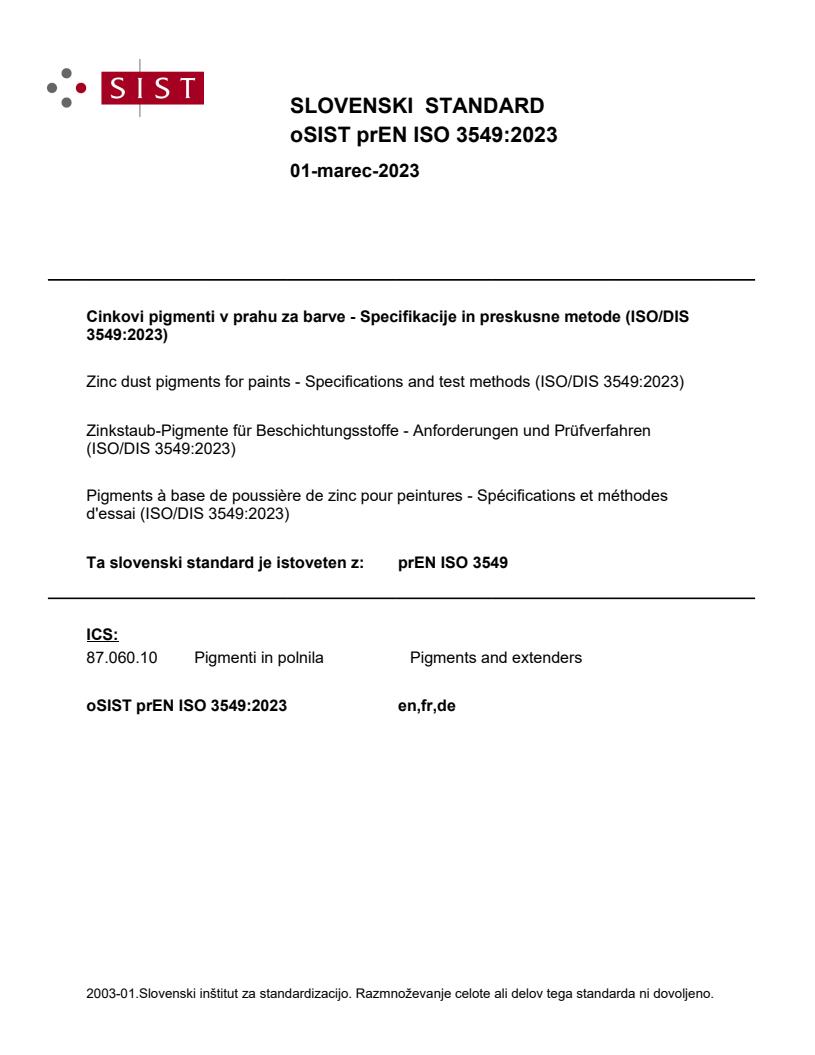 prEN ISO 3549:2023