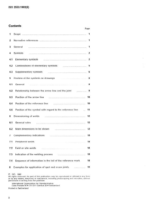 ISO 2553:1992 ISO 2553:1992 - Welded, brazed and soldered joints -- Symbolic representation on drawings - Page 2 preview