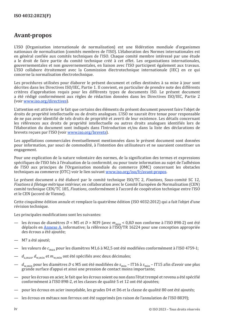 ISO 4032:2023 ISO 4032:2023 - Fixations — Écrous normaux hexagonaux (style 1)
Released:22. 08. 2023 - Page 4 preview