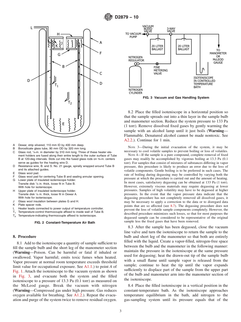 ASTM D2879-10 - Standard Test Method for Vapor Pressure-Temperature Relationship and Initial Decomposition Temperature of Liquids by Isoteniscope