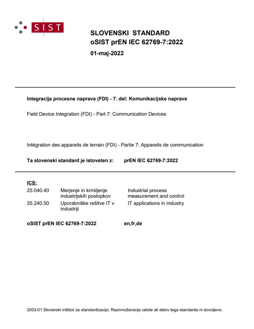 prEN IEC 62769-7:2022 - BARVE