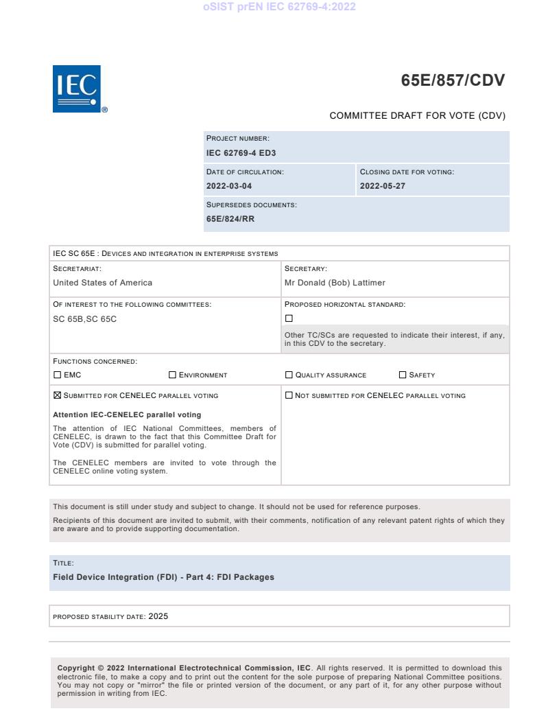 prEN IEC 62769-4:2022 - BARVE