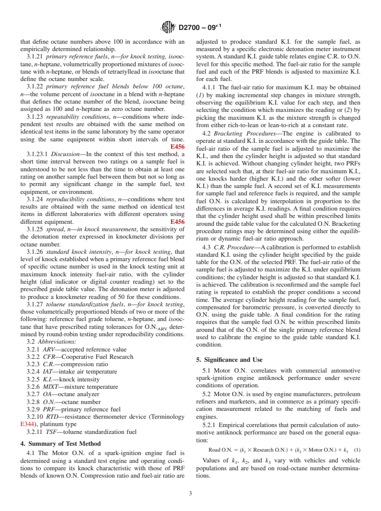 ASTM D2700-09e1 - Standard Test Method for Motor Octane Number of Spark-Ignition Engine Fuel