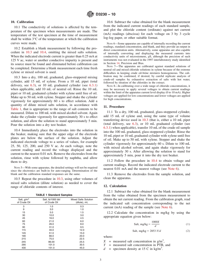 ASTM D3230-10 - Standard Test Method for Salts in Crude Oil (Electrometric Method)