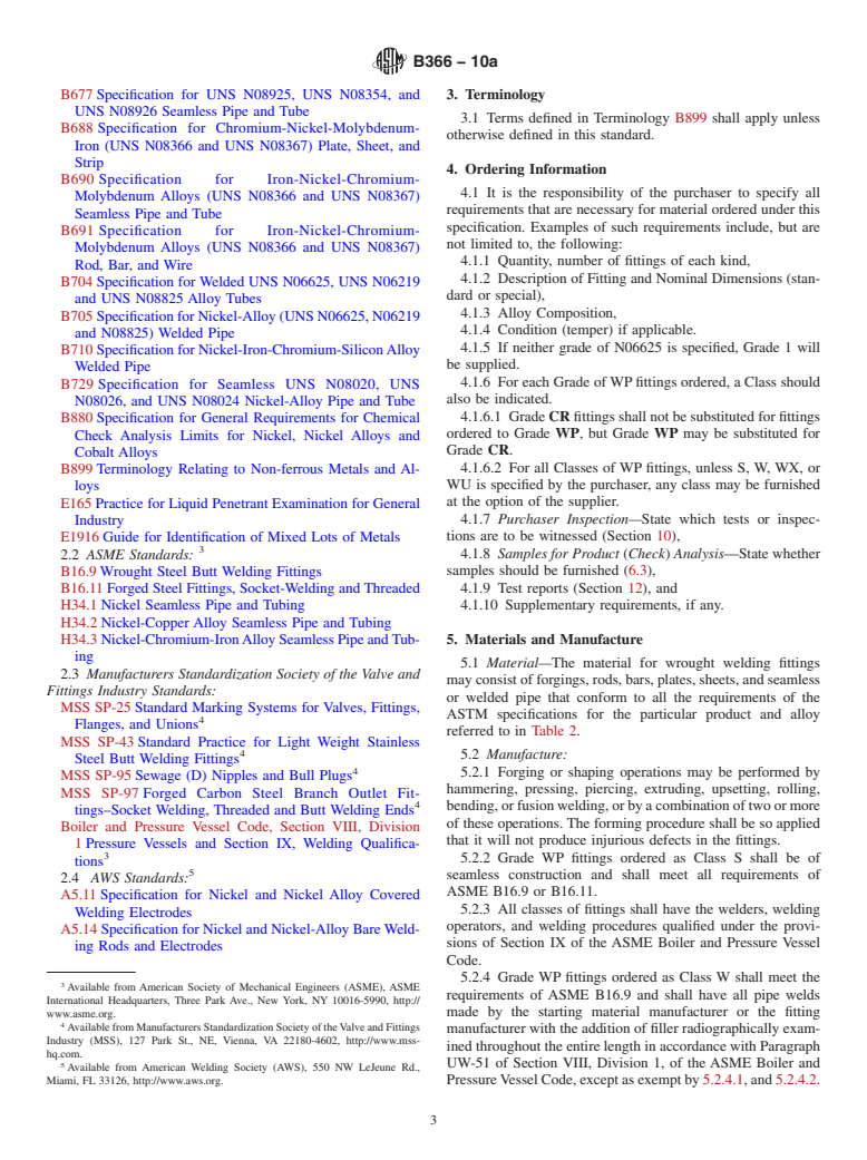 ASTM B366-10a - Standard Specification for Factory-Made Wrought Nickel and Nickel Alloy Fittings