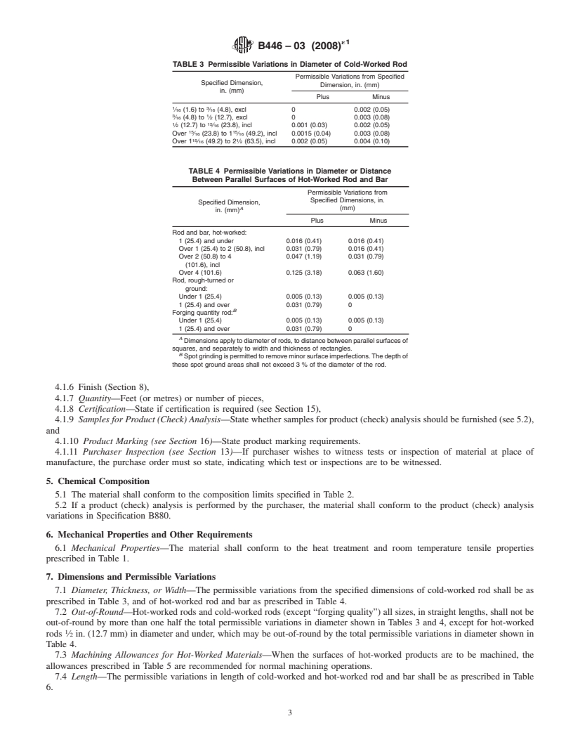 REDLINE ASTM B446-03(2008)e1 - Standard Specification for  Nickel-Chromium-Molybdenum-Columbium Alloy (UNS N06625), Nickel-Chromium-Molybdenum-Silicon  Alloy (UNS N06219), and Nickel-Chromium-Molybdenum-Tungsten Alloy (UNS N06650)* Rod and Bar