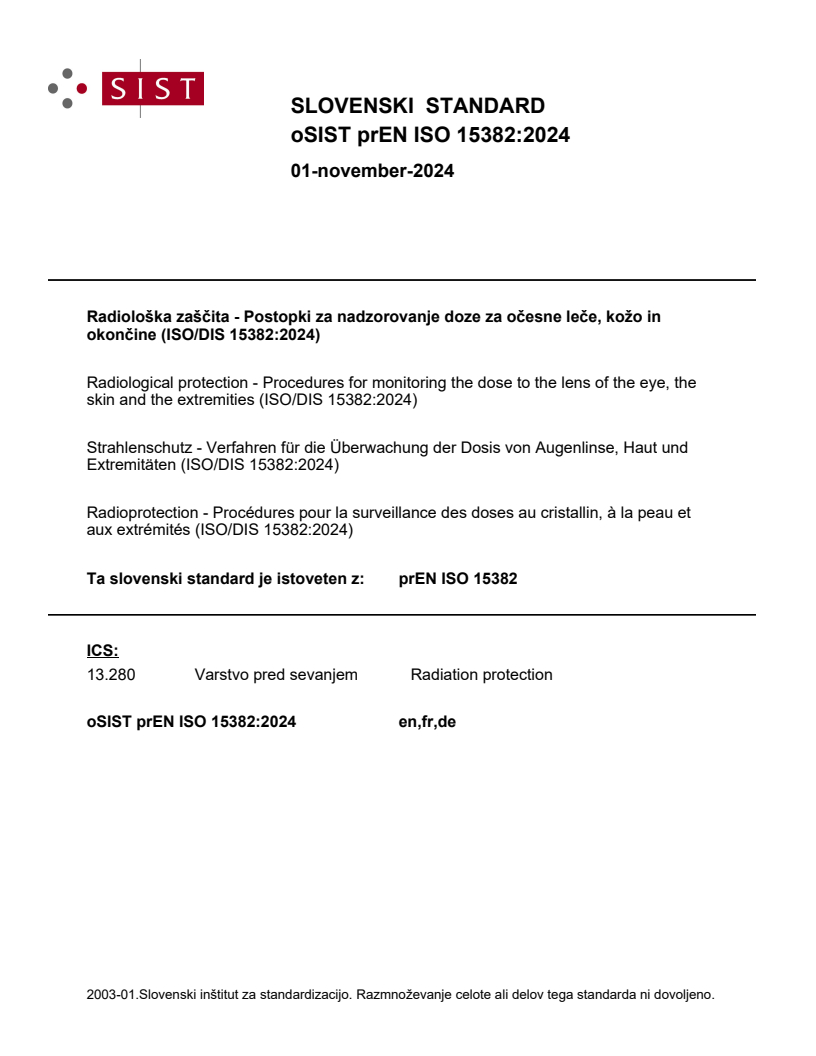 prEN ISO 15382:2024 - BARVE