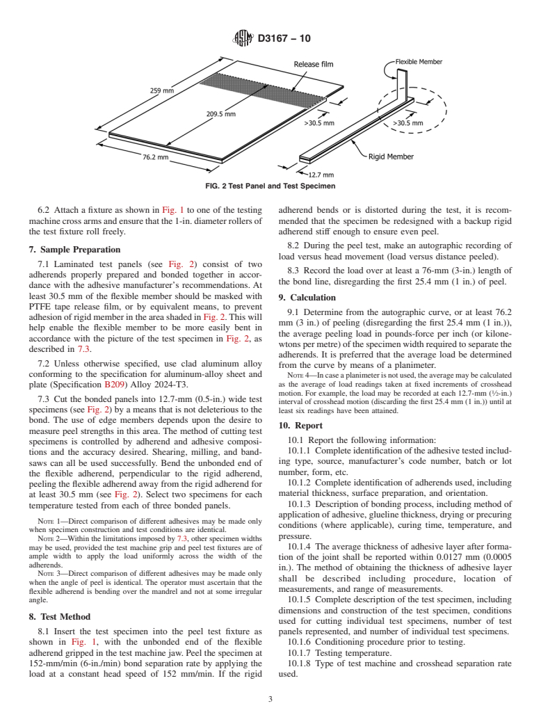 ASTM D3167-10 - Standard Test Method for Floating Roller Peel Resistance of Adhesives