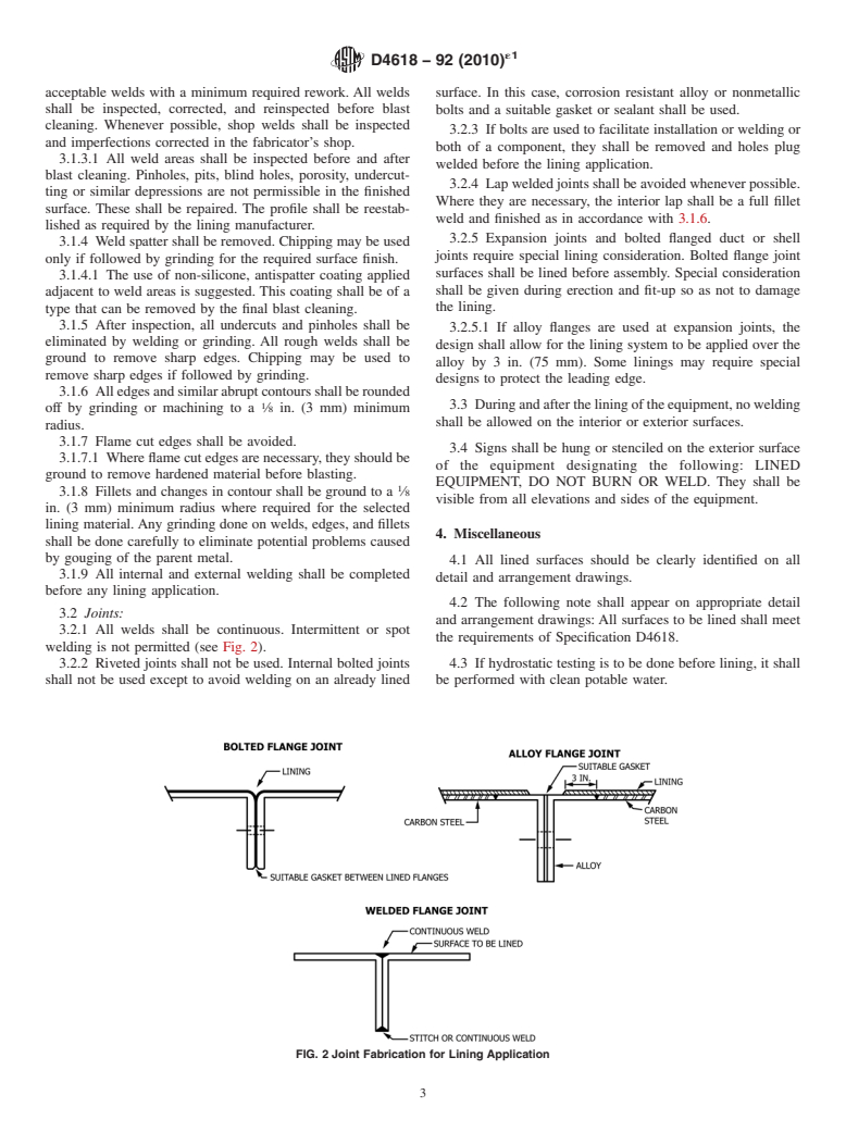 ASTM D4618-92(2010)e1 - Standard Specification for Design and Fabrication of Flue Gas Desulfurization System Components for Protective Lining Application