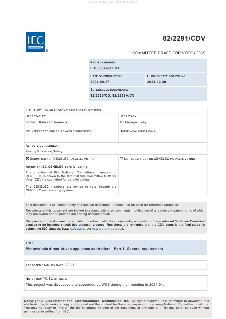 prEN IEC 63349-1:2025 - BARVE