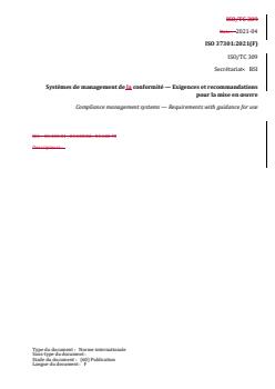 SIST ISO 37301:2021 REDLINE ISO 37301:2021 - Compliance management systems — Requirements with guidance for use
Released:8/2/2021 - Page 1 preview