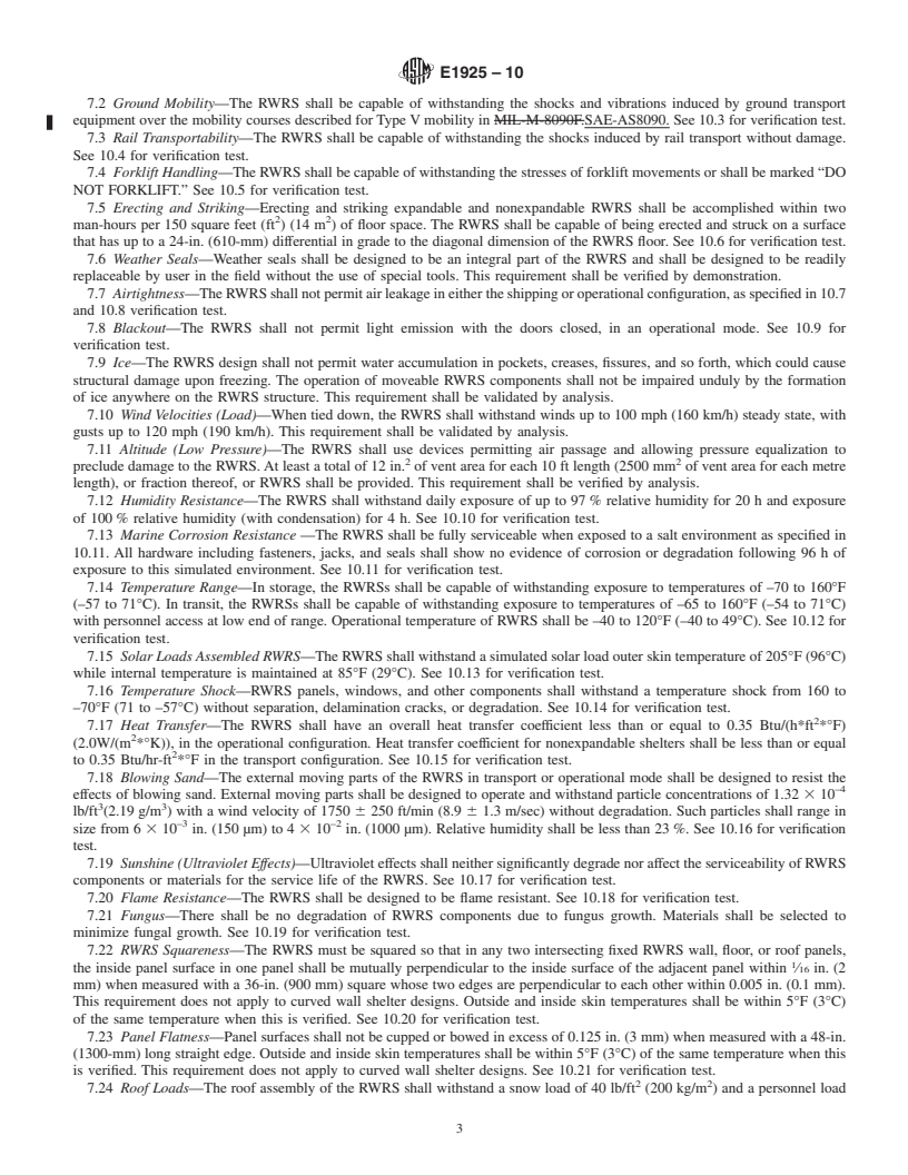 REDLINE ASTM E1925-10 - Specifiction for Engineering and Design Criteria for Rigid Wall Relocatable Structures