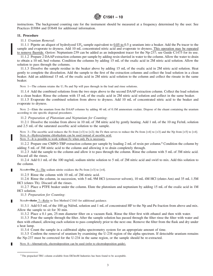 REDLINE ASTM C1561-10 - Standard Guide for Determination of Plutonium and Neptunium in Uranium Hexafluoride by Alpha Spectrometry