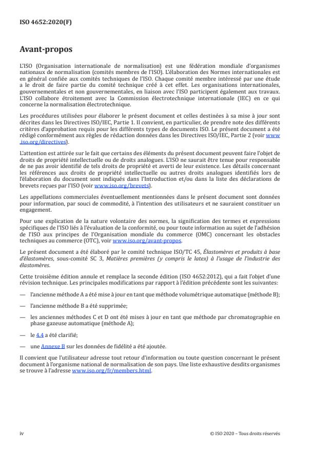 ISO 4652:2020 ISO 4652:2020 - Ingrédients de mélange du caoutchouc -- Noir de carbone -- Détermination de la surface spécifique par méthodes par adsorption d'azote -- Modes opératoires à un point de mesure - Page 4 preview