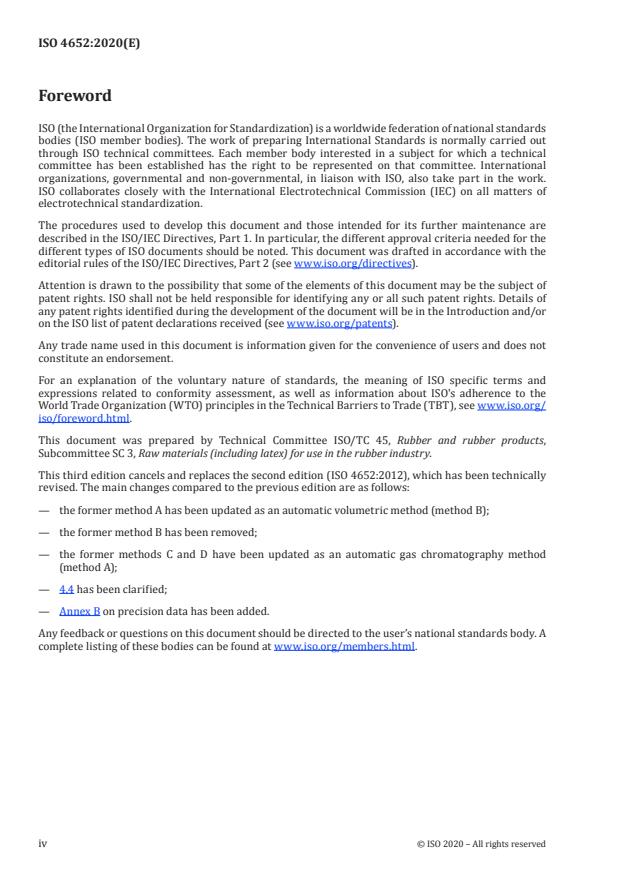 ISO 4652:2020 ISO 4652:2020 - Rubber compounding ingredients -- Carbon black -- Determination of specific surface area by nitrogen adsorption methods -- Single-point procedures - Page 4 preview