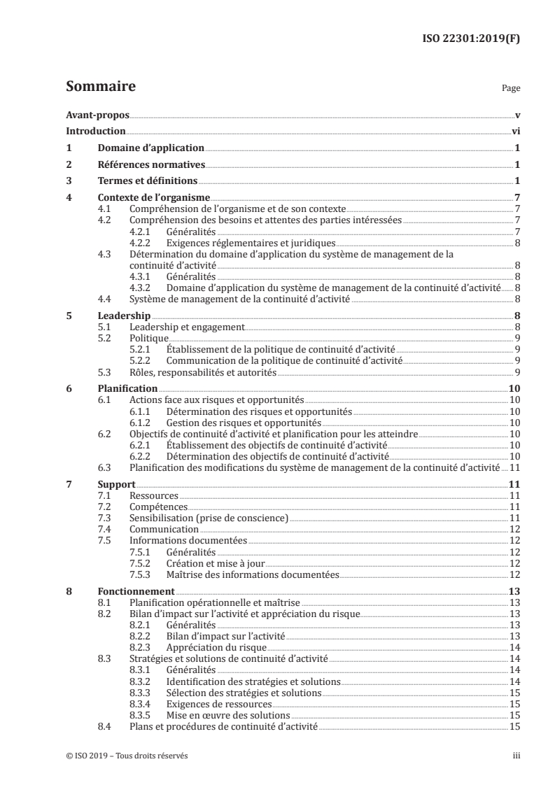 ISO 22301:2019 - Sécurité et résilience —  Systèmes de management de la continuité d'activité — Exigences
Released:10/30/2019