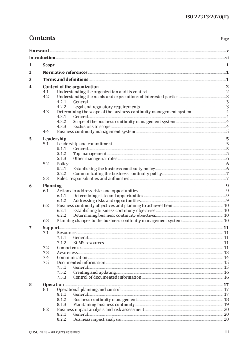 ISO 22313:2020 - Security and resilience — Business continuity management systems — Guidance on the use of ISO 22301
Released:2/20/2020