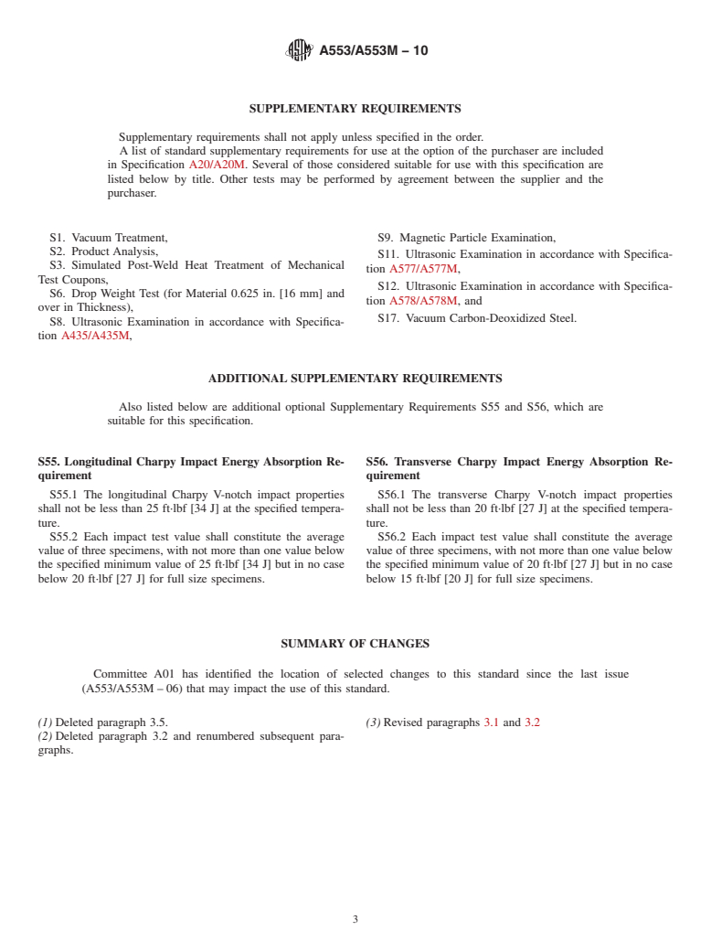 ASTM A553/A553M-10 - Standard Specification for Pressure Vessel Plates, Alloy Steel, Quenched and Tempered 8 and 9 Percent Nickel