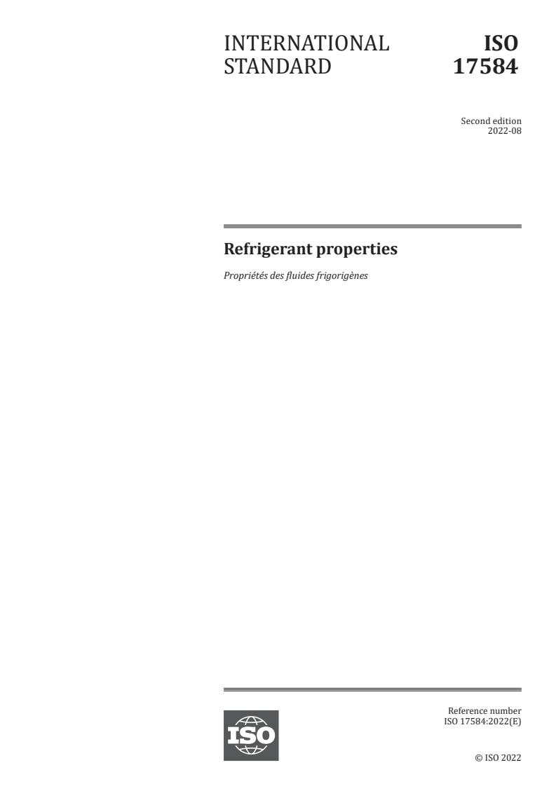 ISO 17584:2022 - Refrigerant properties
Released:12. 08. 2022