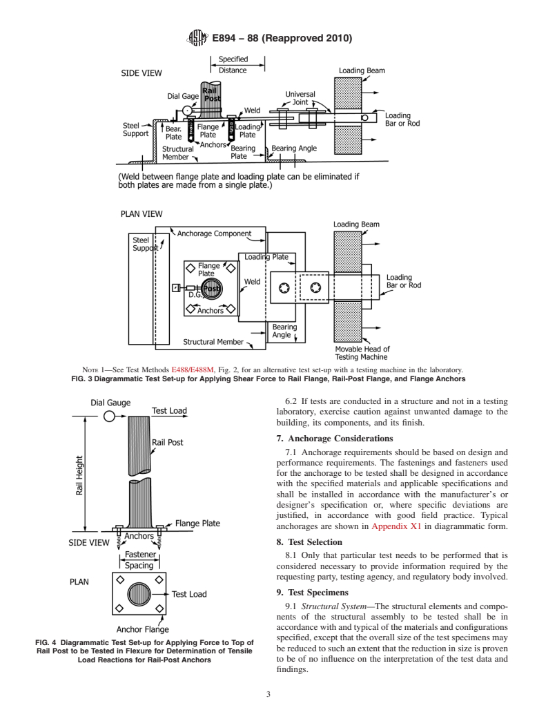 ASTM E894-88(2010) - Standard Test Method for Anchorage of Permanent Metal Railing Systems and Rails for Buildings