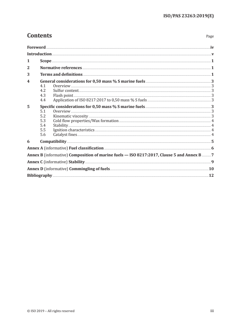 ISO/PAS 23263:2019 ISO/PAS 23263:2019 - Petroleum products — Fuels (class F) — Considerations for fuel suppliers and users regarding marine fuel quality in view of the implementation of maximum 0,50 % sulfur in 2020
Released:9/17/2019