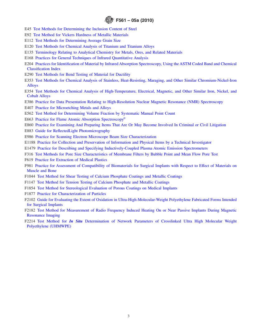 REDLINE ASTM F561-05a(2010) - Standard Practice for Retrieval and Analysis of Medical Devices, and Associated Tissues and Fluids