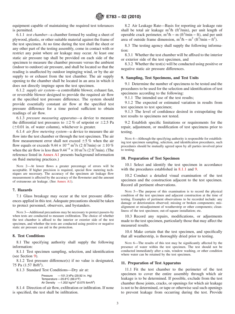 ASTM E783-02(2010) - Standard Test Method for Field Measurement of Air Leakage Through Installed Exterior Windows and Doors