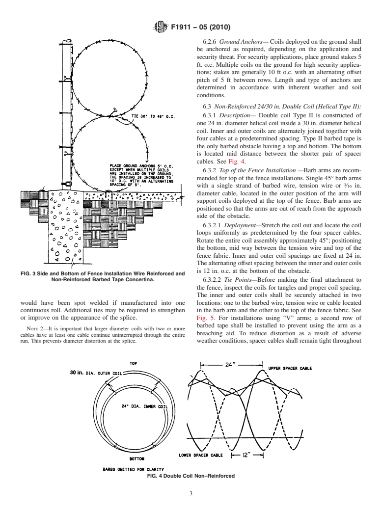 ASTM F1911-05(2010) - Standard Practice for Installation of Barbed Tape