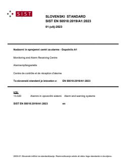 EN 50518:2019/A1:2023 EN 50518:2019/A1:2023 - Page 1 preview