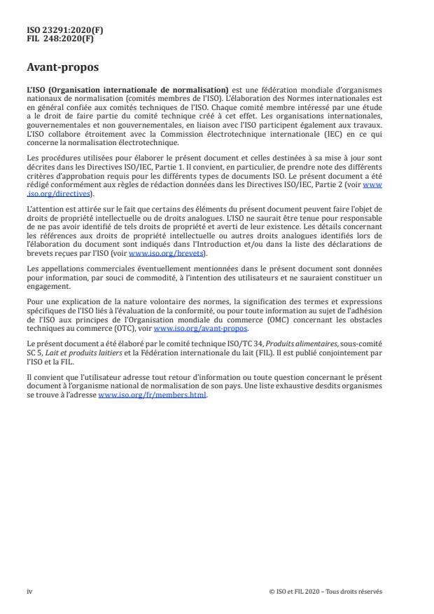 ISO 23291:2020 ISO 23291:2020 - Lait et produits laitiers -- Lignes directrices pour l’application de la spectrométrie infrarouge in-line et on-line - Page 4 preview