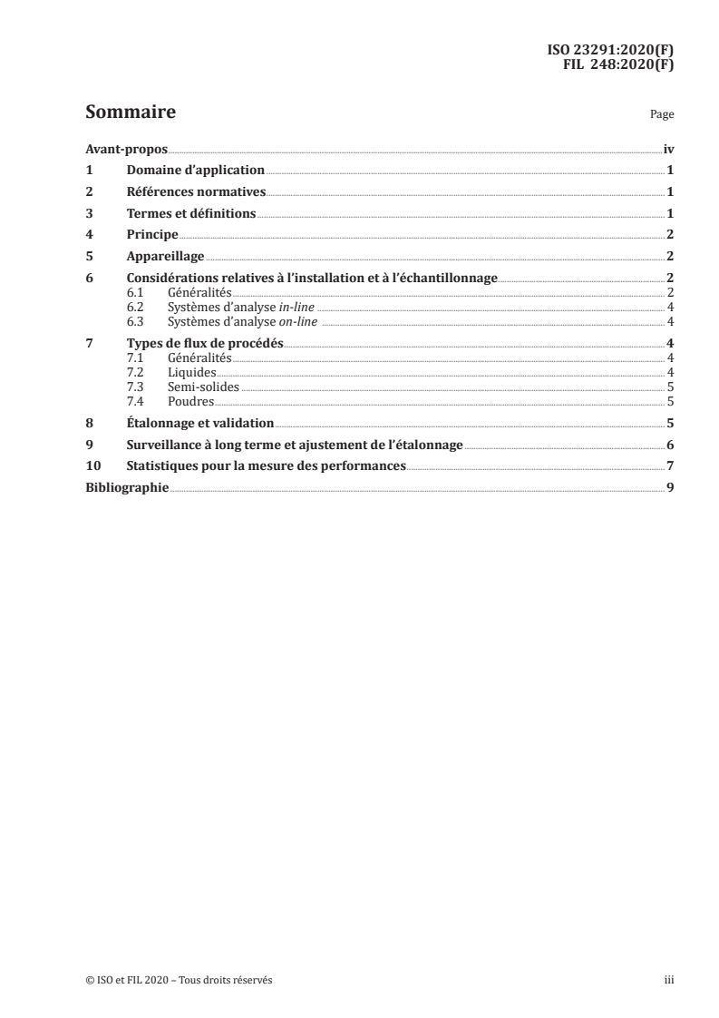 ISO 23291:2020 - Lait et produits laitiers — Lignes directrices pour l’application de la spectrométrie infrarouge in-line et on-line
Released:2/17/2020