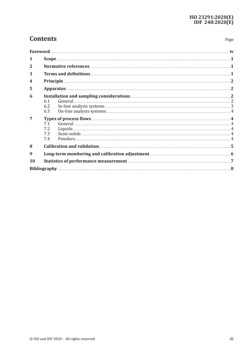 ISO 23291:2020 - Milk and milk products — Guidelines for the application of in-line and on-line infrared spectrometry
Released:1/6/2020