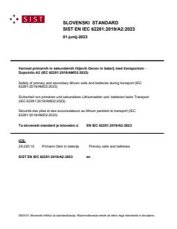 EN IEC 62281:2019/A2:2023 EN IEC 62281:2019/A2:2023 - Page 1 preview