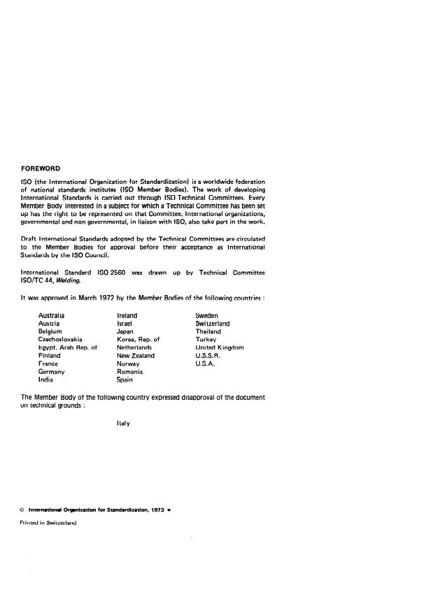 ISO 2560:1973 ISO 2560:1973 - Covered electrodes for manual arc welding of mild steel and low alloy steel -- Code of symbols for identification - Page 2 preview